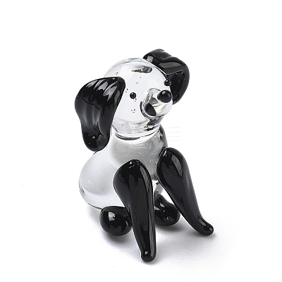 Handmade Lampwork Dog Display Decorations LAMP-F043-10A-1