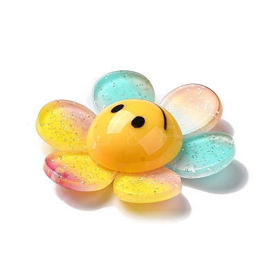 Acrylic Big Pendants with Glitter Powder MACR-M023-03G-1