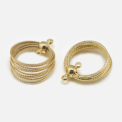 Brass 2-Loop Link Pendants KK-N200-083-1