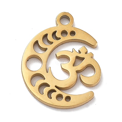 304 Stainless Steel Pendants STAS-R003-03G-02-1