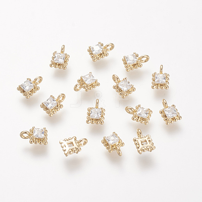 Brass Cubic Zirconia Pendants KK-T014-67G-1