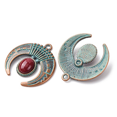 Alloy with Synthetic Turquoise Pendants FIND-B055-01K-1