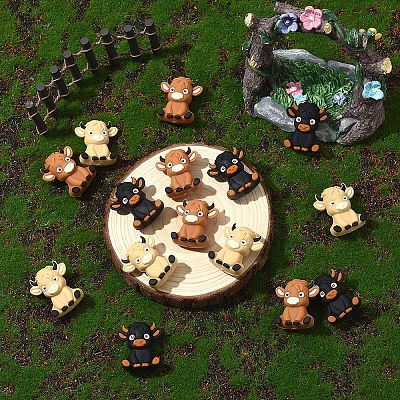 15Pcs 3 Colors Highland Cattle Silicone Beads SIL-YW0001-97-1