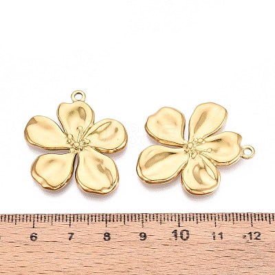 304 Stainless Steel Flower Pendants STAS-T067-30G-1