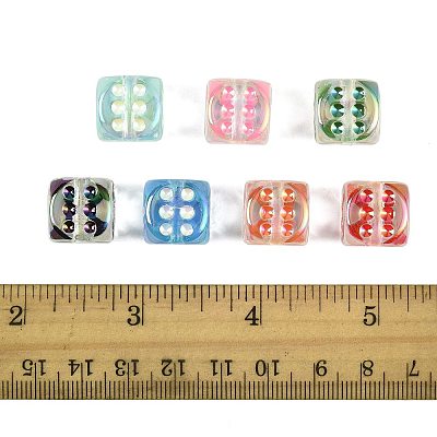 20Pcs UV Plating Transparent Acrylic Beads OACR-FS0002-39-1