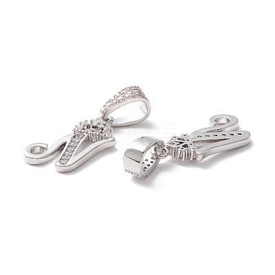 Eco-Friendly Brass Micro Pave Cubic Zirconia Pendants KK-K265-01P-N-1