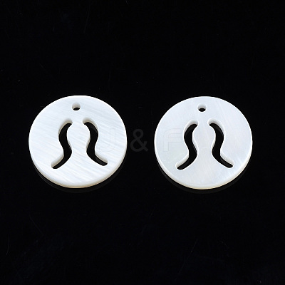 Natural Freshwater Shell Charms SHEL-N027-10G-1