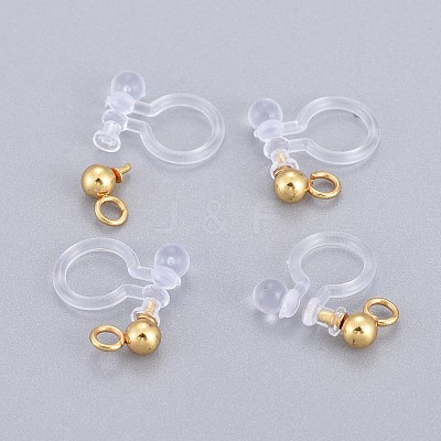 304 Stainless Steel Clip-on Earring Component STAS-L238-081G-1