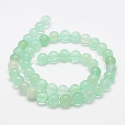 Natural Green Fluorite Beads Strands G-E112-6mm-1-1