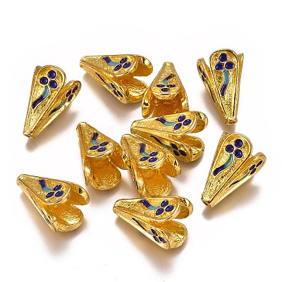 Alloy Enamel Bead Cones PALLOY-K243-06G-1