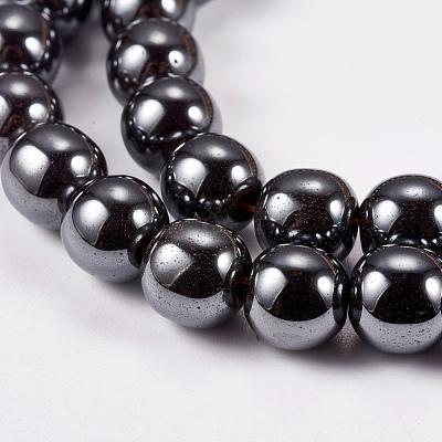 Non-Magnetic Synthetic Hematite Beads Strands X-G-H1624-8mm-1-1
