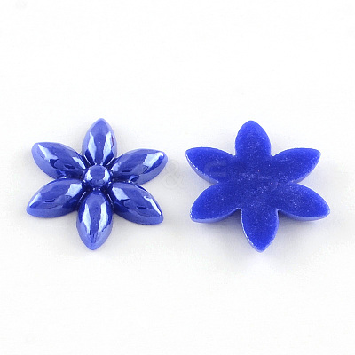Pearlized Plated Opaque Glass Cabochons PORC-R037-10x10-M-1
