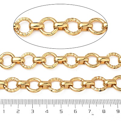 304 Stainless Steel Textured Ring Link Chains CHS-K023-11A-G-1