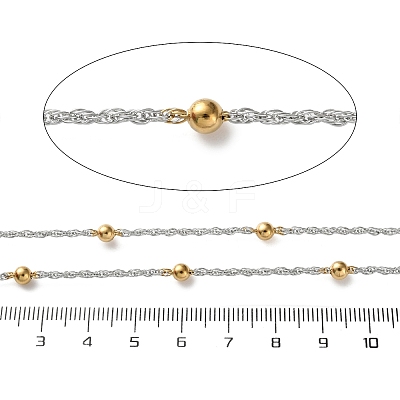 304 Stainless Steel Chains with Beads CHS-F020-12GP-1