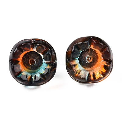 Transparent Spray Painted Glass Charms GLAA-N035-031-G02-1