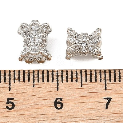 Brass Micro Pave Clear Cubic Zirconia Beads CU-CBA6A75-11P-1