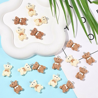 10Pcs Opaque Resin Pendants RESI-YW0004-12A-1