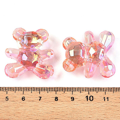 Gradient Color Transparrent Acrylic Eoropean Beads OACR-P024-01-02-1