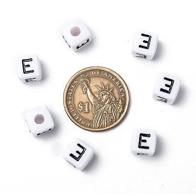 Letter Acrylic European Large Hole Beads X-OPDL-R050-10mm-E-1