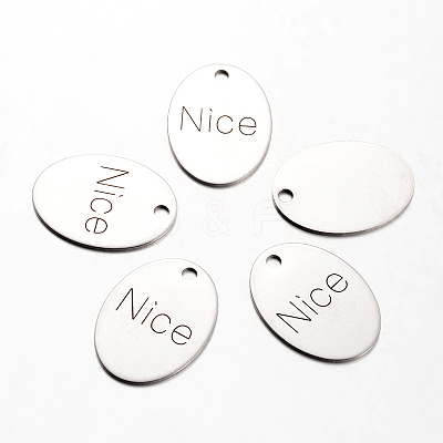 Non-Tarnish Spray Painted 201 Stainless Steel Pendants STAS-I048-J06-1