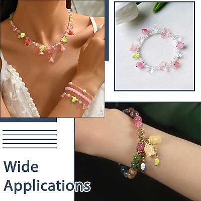100Pcs 5 Colors Electroplate Handmade Lampwork Beads LAMP-CJ0002-94-1