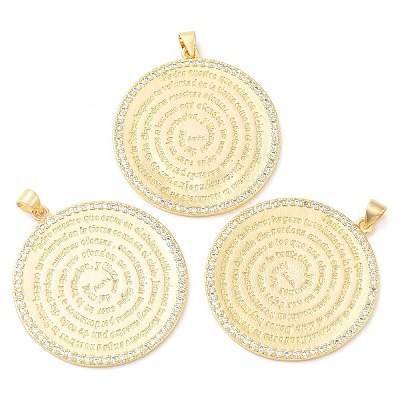 Brass with Cubic Zirconia Pendants KK-K332-16B-G-1