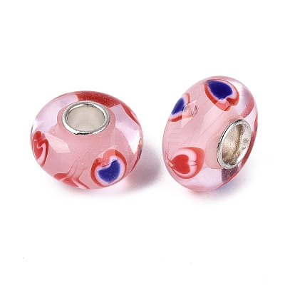 Handmade Lampwork & Brass Core European Beads LAMP-N044-05S-01-1