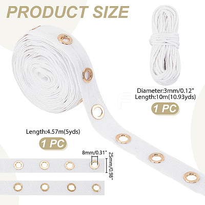 5 Yards Cotton Ribbons with Eyelet Rings OCOR-GA0001-77A-1