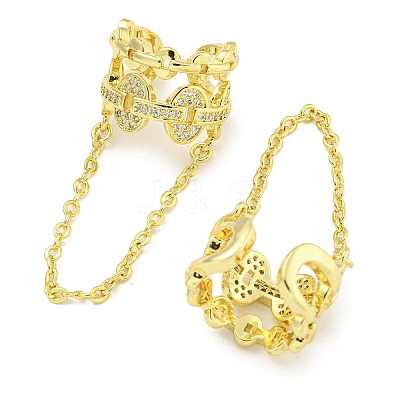 Brass Micro Pave Cubic Zirconia Cuff Earrings EJEW-C104-016G-1