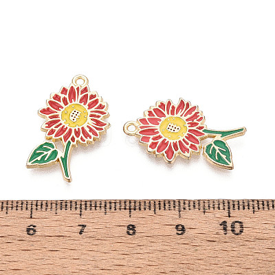 Alloy Enamel Pendants ENAM-T024-32F-G-1