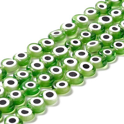Handmade Evil Eye Lampwork Beads Strands LAMP-F023-B09-1
