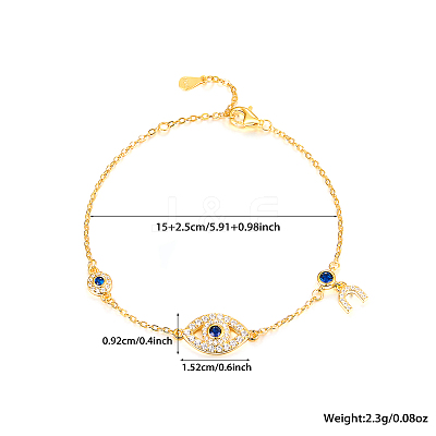 S925 Sterling Silver Evil Eye Link Bracelet AK1290-19-1
