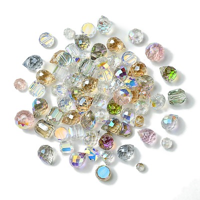 114Pcs Transparent Electroplate Glass Beads GLAA-K064-09A-1