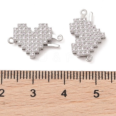 Brass Micro Pave Clear Cubic Zirconia Hook and S-Hook Clasps KK-S388-05P-02-1