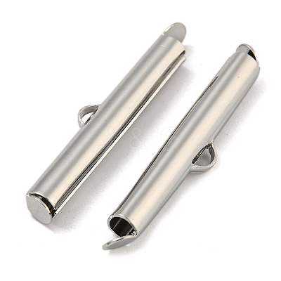 Brass Slide On End Clasp Tubes KK-N254-119P-05-1