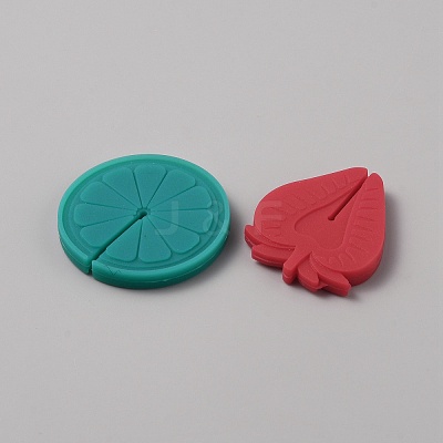 6Pcs Fruit Silicone Wine Glass Charms AJEW-WH0471-55-1