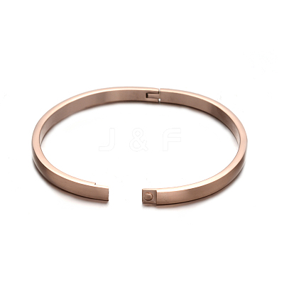 Ion Plating(IP) 304 Stainless Steel Bangles BJEW-E277-42A-RG-1