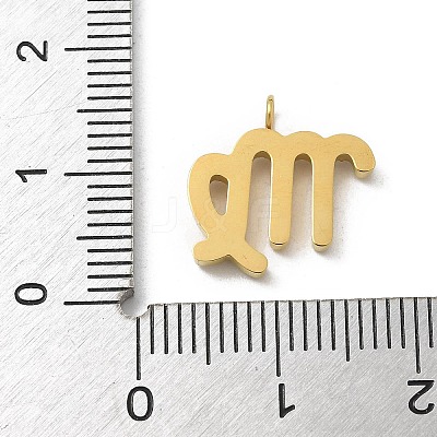 Ion Plating(IP) 304 Stainless Steel Micro Pave Cubic Zirconia Charms STAS-Z107-09G-10-1