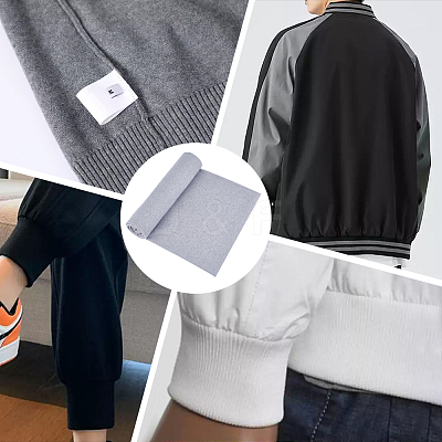 Cotton Ribbed Knit Fabric DIY-WH0622-769A-1