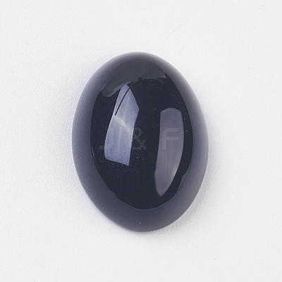 Natural Dyed & Heated Black Agate Cabochons X-G-BA18x13x5-1