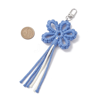 Flower Cotton Threads Pendants Decorations HJEW-TA00399-02-1