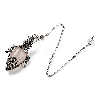 Natural Rose Quartz Dowsing Pendulum Big Pendants G-H293-01AS-09-1