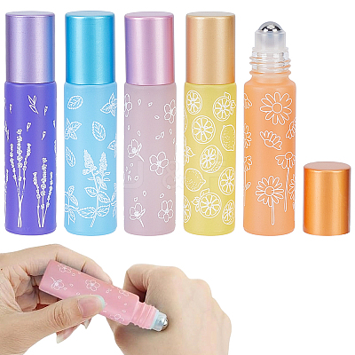 10Pcs 5 Colors Glass Roller Ball Bottles CON-GF0001-21-1