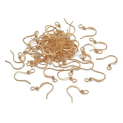 Brass Earring Hooks X-KK-F824-016G-1