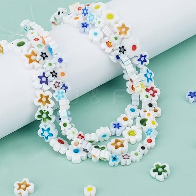 3 Strands 3 Style Handmade Millefiori Glass Bead Strands LAMP-OC0001-50A-1
