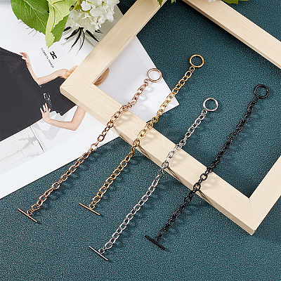 Unisex 304 Stainless Steel Cable Chain Bracelets BJEW-UN0001-09-1
