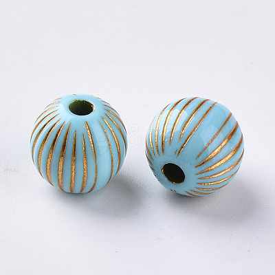 Plating Acrylic Beads OACR-S029-101-1