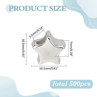 500Pcs CCB Plastic Esuropean Beads CCB-ME0001-09-1