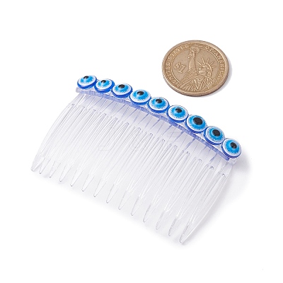 Resin Evil Eye Bead & Plastic Hair Combs PHAR-JH00093-01-1