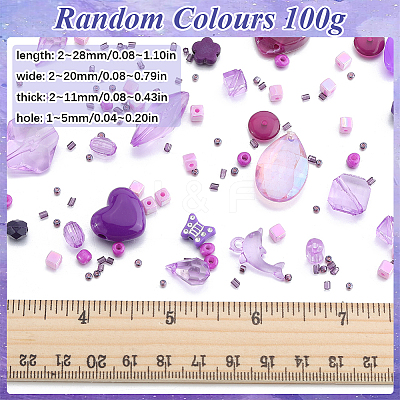 100G 5 Styles Acrylic Beads OACR-SC0001-72A-1